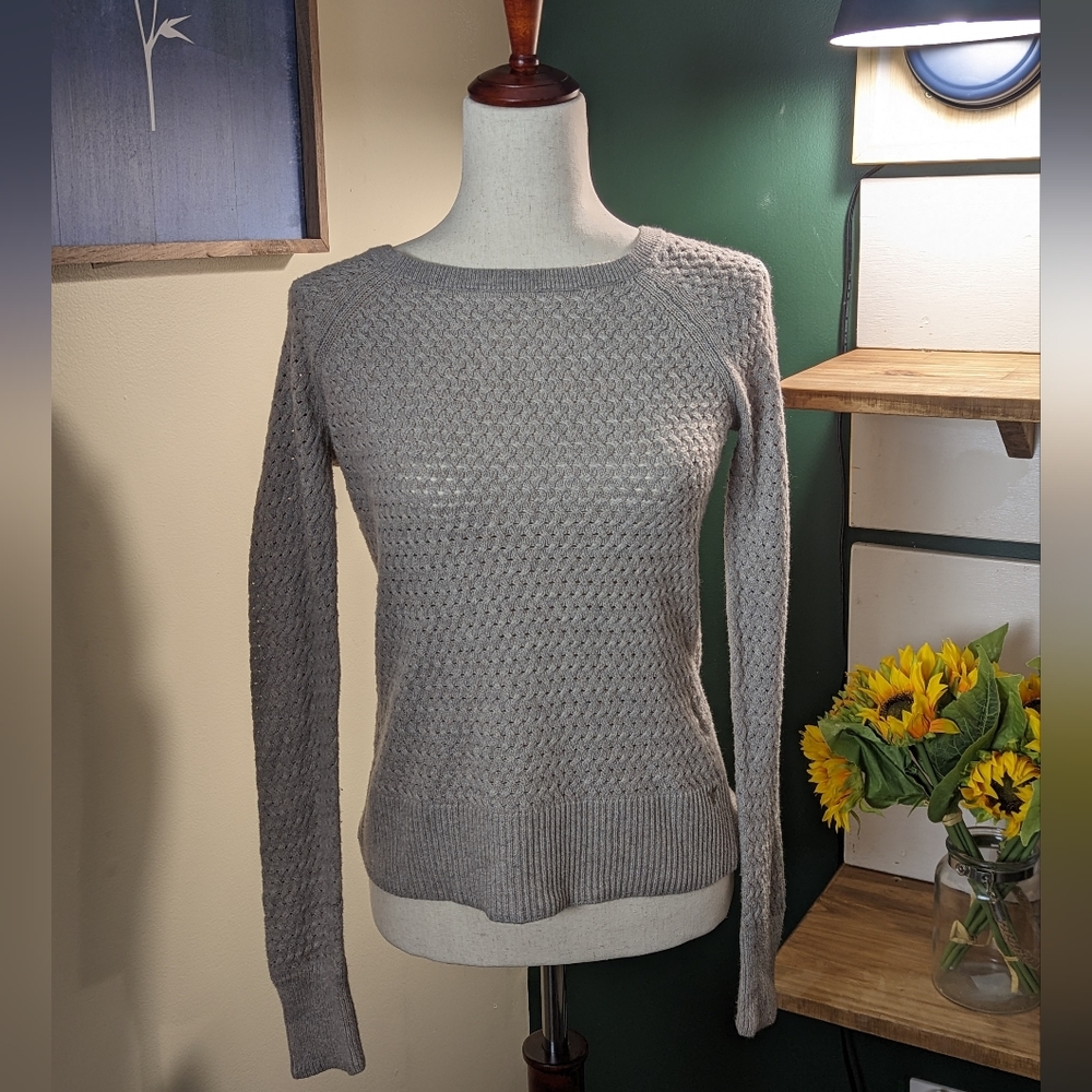 American Eagle Cord Knit Sweater Beige Size XS
